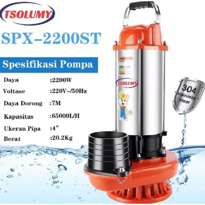 POMPA CELUP AIR KOTOR SOMY SPX-2200ST pompa celup 4" 220V/380V