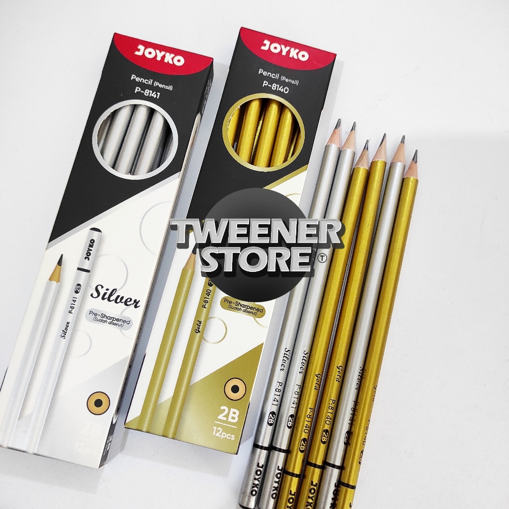 

(1PACK) JOYKO PENSIL 2B SILVER/GOLD