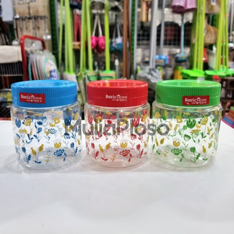 Toples Plastik Cantik GULALI JAR 750ML Tutup Drat Putar Basic Home By LION STAR