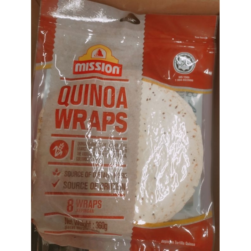 

Mission Tortilla kulit kebab Quinoa Wraps isi 8pcs 300gr