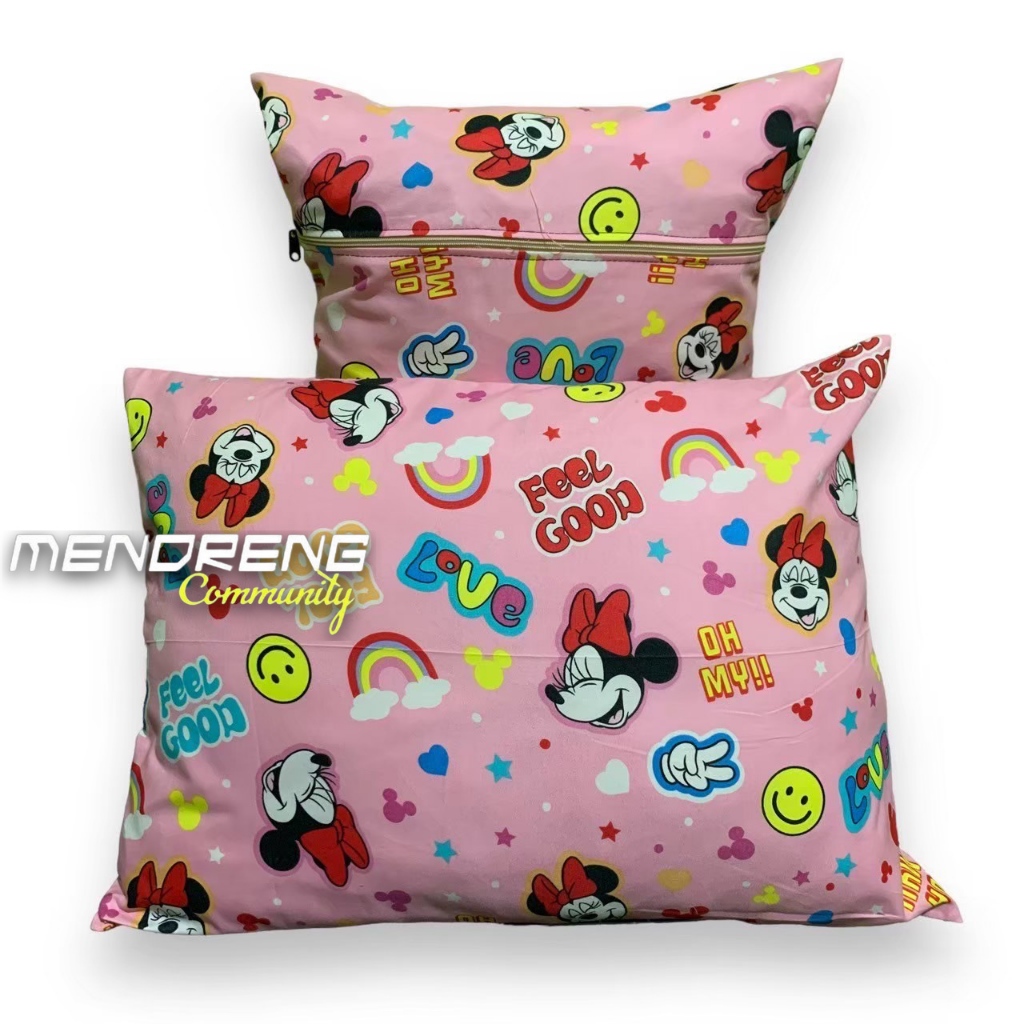 Sarung Bantal Karakter Mickey - Sarung Guling Sofa Cinta Tidur Polos Ukuran Jumbo 45 X 60 Cm Resleti