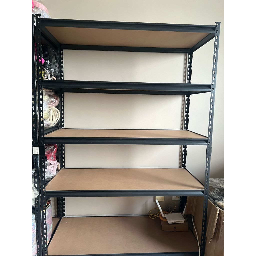 Second Good Condition 4L / 5L- 120x50x180mm Putih Galvanise Rak besi siku lubang Rak susun serbaguna