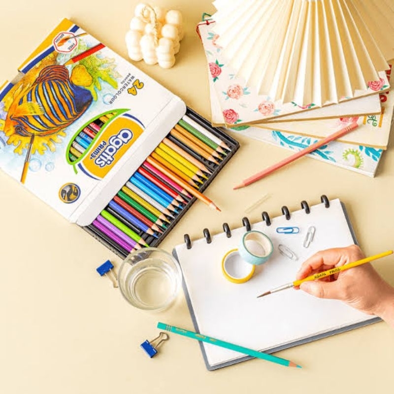 

Pensil Warna Agatis Prime Watercolor ( Aquarell ) 24 warna