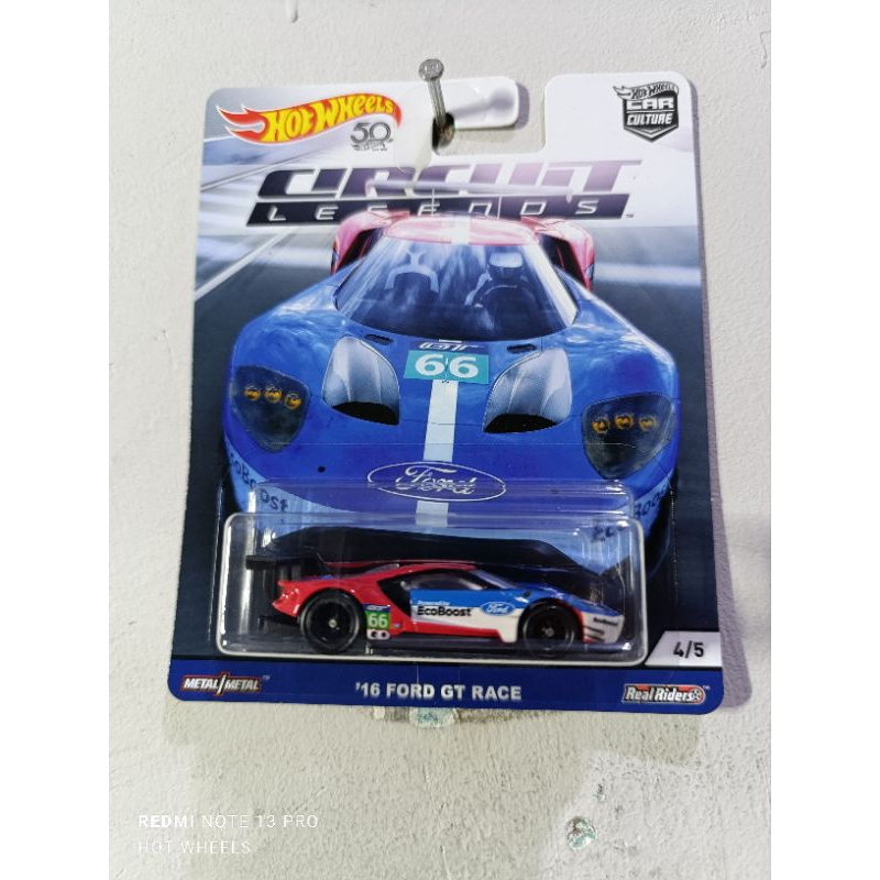 HOT WHEELS PREMIUM CIRCUIT LEGEND 16 FORD GT RACE