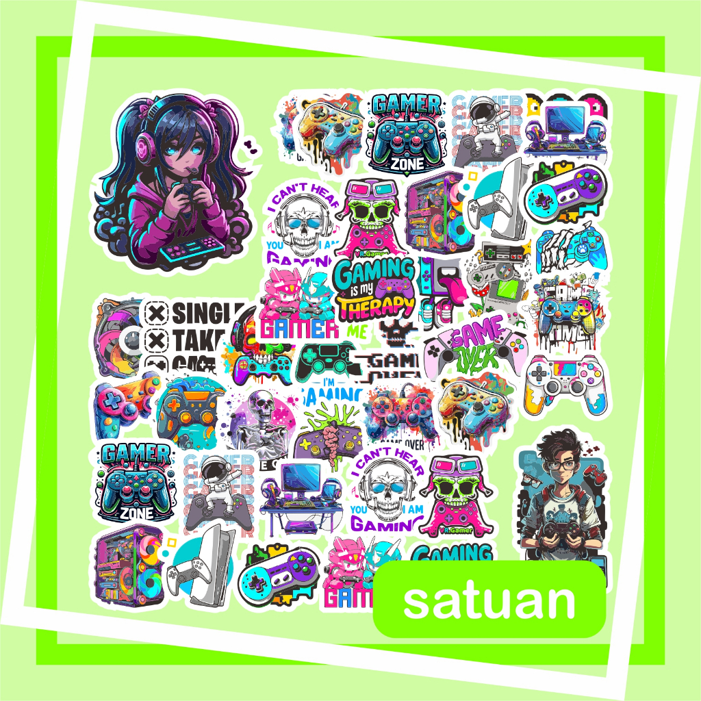 

(1 pc) Stiker Game | sticker gaming gamer anti tahan air laptop hp helm tumblr
