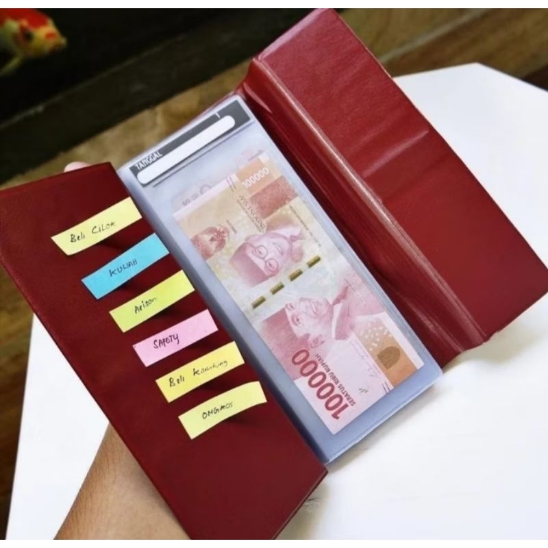 Dompet disiplin pengatur keuangan polos /Dompet organisasi keuangan bulanan 32slot