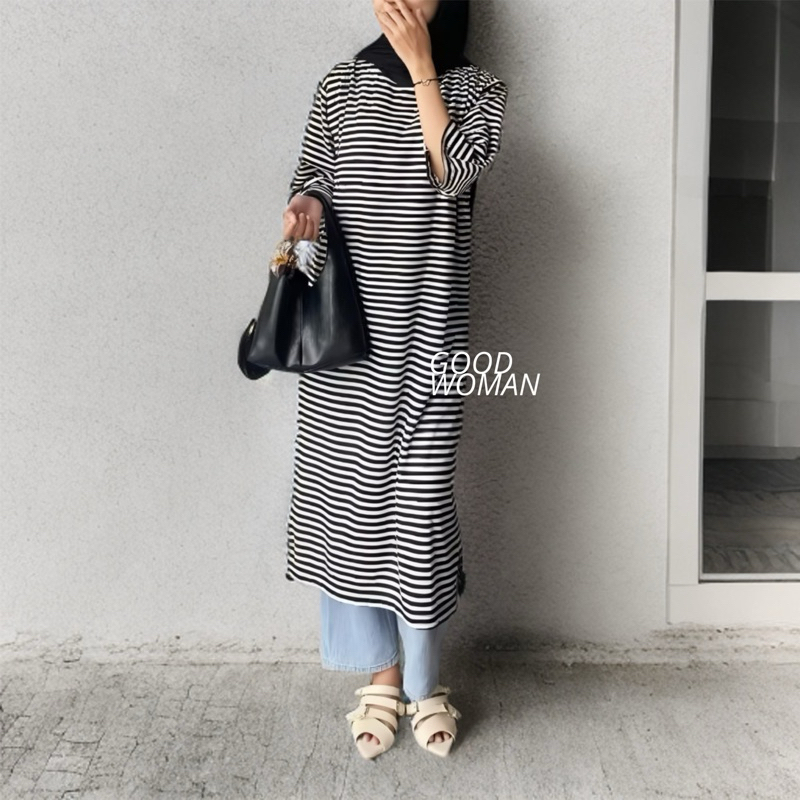 Morfia Long Basic Midi Dress Tunik Oversize