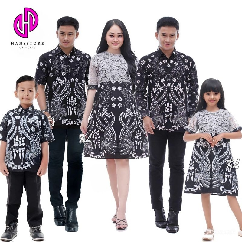 Baju Couple Dress Brokat Keluarga Pria dan Wanita Modern Batik Couple Keluarga Dress Natalan Motif E