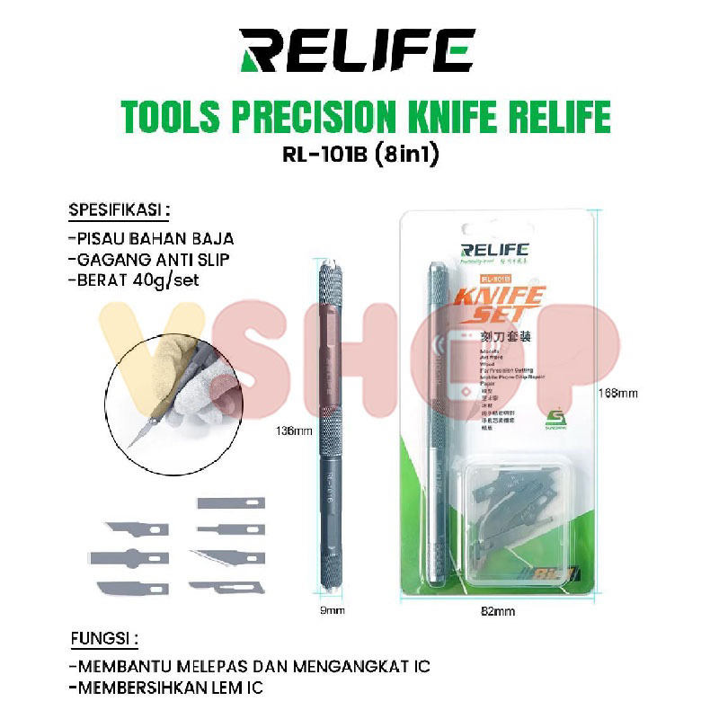 

PISAU IC SET - PRECISION KNIFE RELIFE RL-101B 8IN1 JunDW