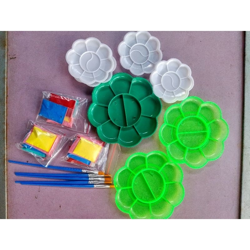 

palet lukisan + cat air 6 warna sterofoam