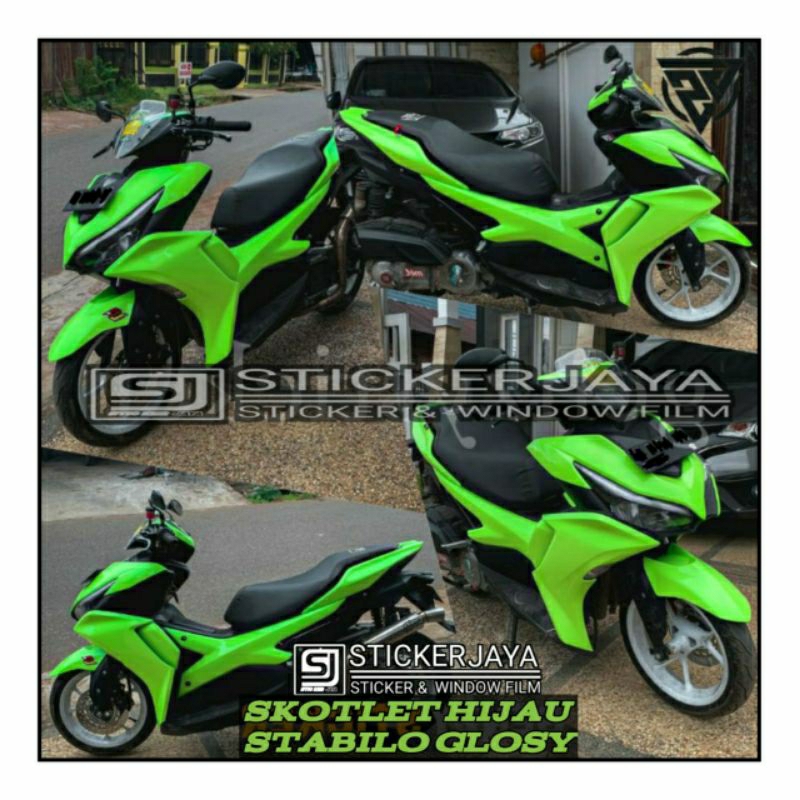 Skotlet hijau Stabilo Stiker Sekotlet Stabilo Kuning lemon Sticker Skotlite Motor Mobil Otomotif War