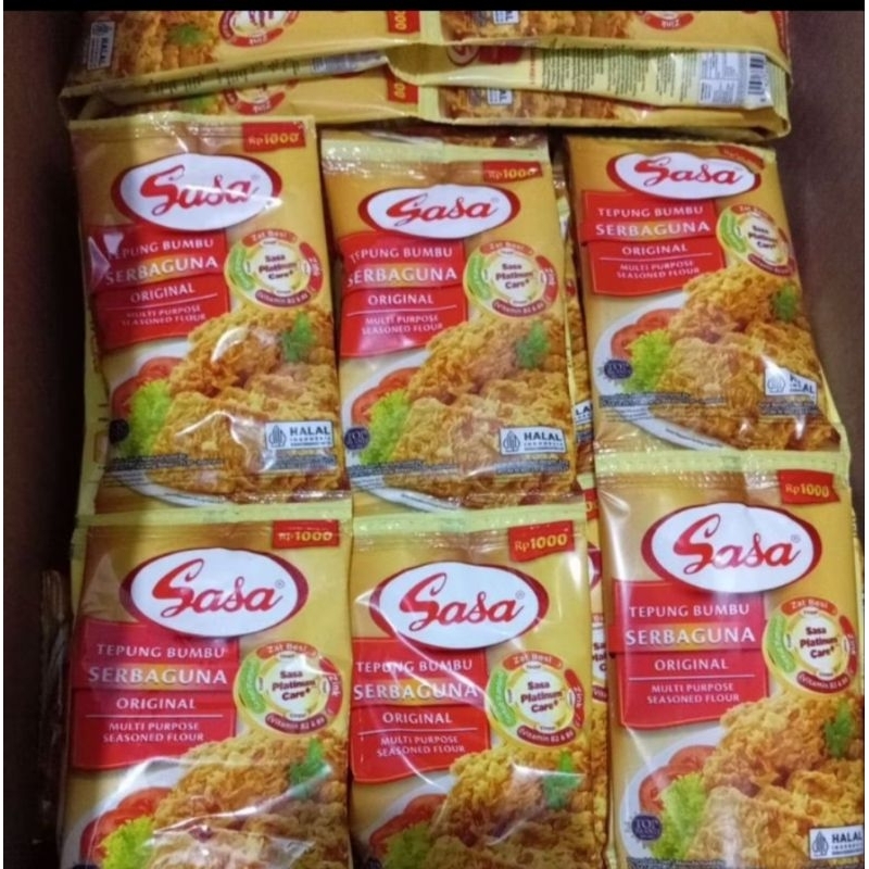 

Tepung bumbu Sasa serbaguna 1 renteng isi 10 Bungkus