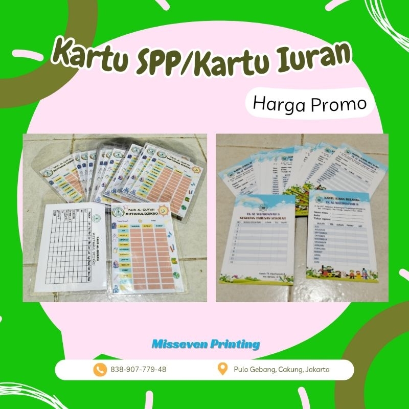 Kartu Iuran Spp Bayaram Ngaji Les Infaq Custom