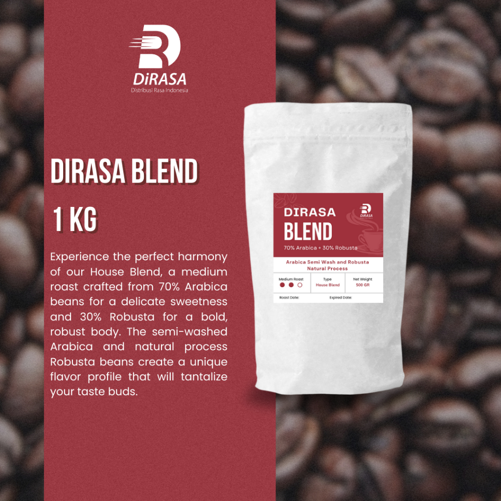 

DiRASA - Coffee Beans/Biji Kopi Special Blend 1 KG Untuk Bisnis HORECA/Barista/Bartender/Mixologist
