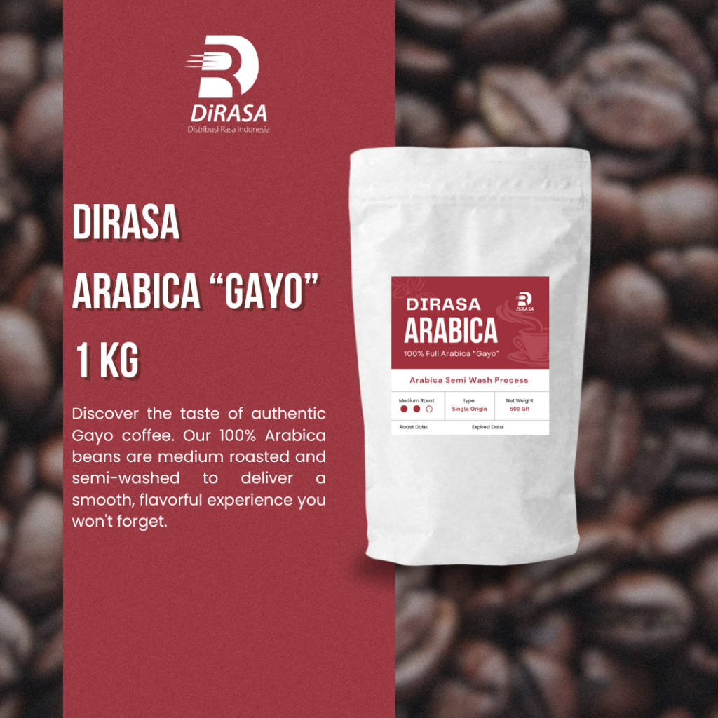 

DiRASA - Coffee Beans/Biji Kopi Arabica GAYO 1 KG Untuk Bisnis HORECA/Barista/Bartender/Mixologist