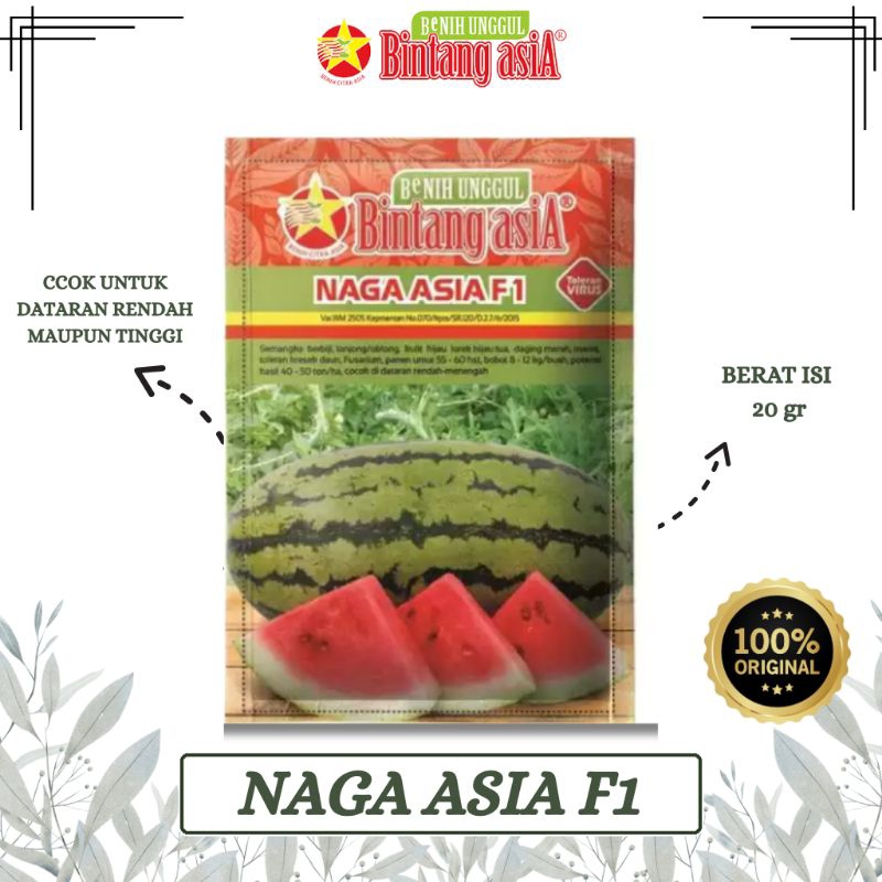 

BENIH SEMANGKA NAGA ASIA F1 20 GRAM BINTANG ASIA PT. BENIH CITRA ASIA