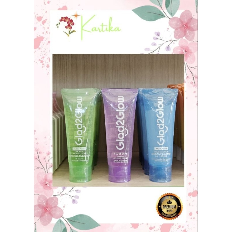 Glad2Glow Blueberry Ceramide Low pH/Centella Salicylic Acid Acne Gel Cleanser