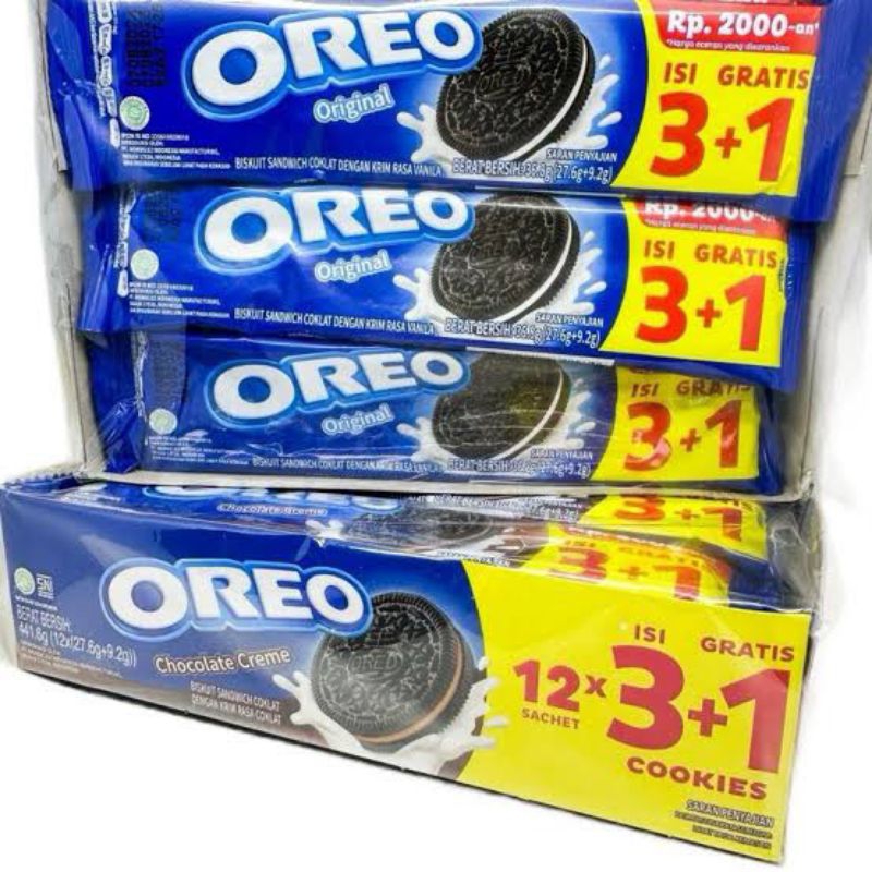 

BISKUIT OREO RASA VANILLA | COKLAT | STRAWBERRY | DOUBLE DELIGHT CREME 1 PACK ISI 12 PCS
