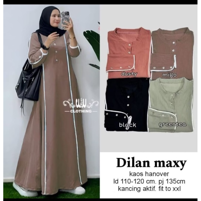 Df gamis inara kancing bahan hanover -gamis busui - dress wanita -pakaian wanita muslim