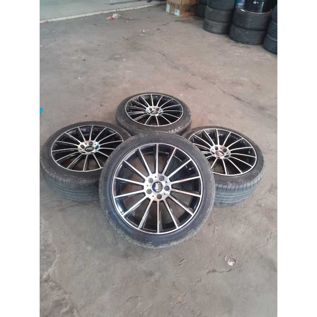 VELG MOBIL BEKAS HSR BLADE RING 19 LEBAR 8.5/9,5 5X112/114 +BAN ACC 245 45 R19 VELG UNTUK MOBIL CRV 