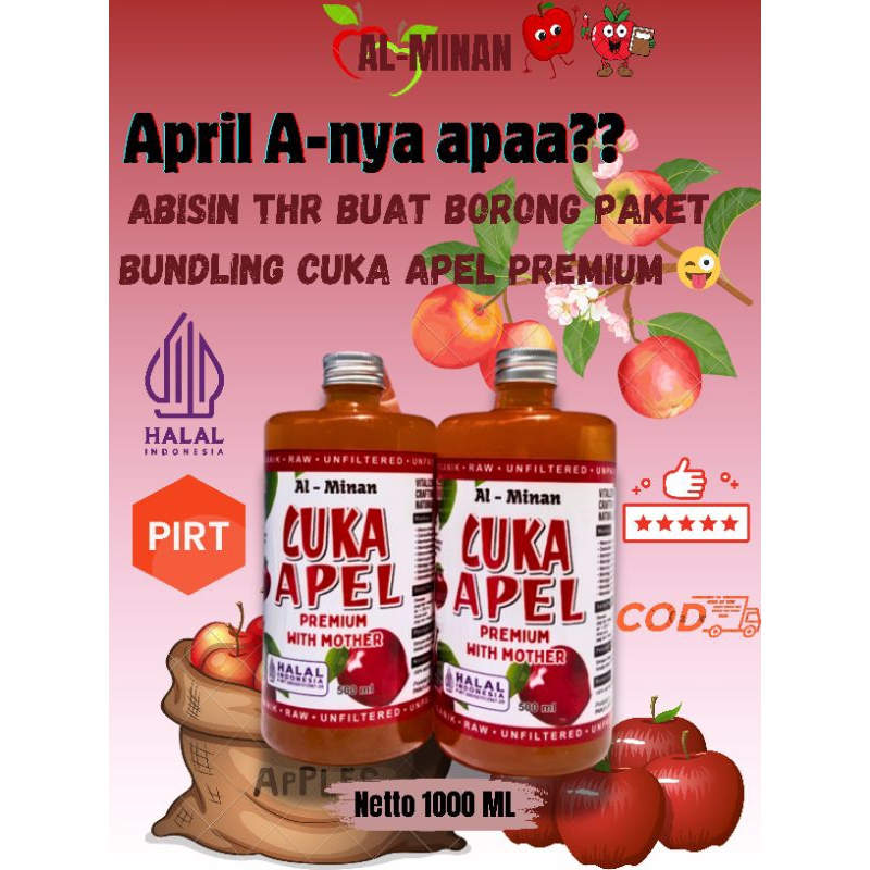 

Cuka Apel promo 2 botol (1000ml) kontrol gula darah