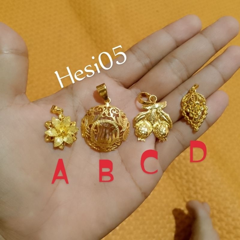 liontin bandul mainan kalung dilapisi cairan emas 24k murni