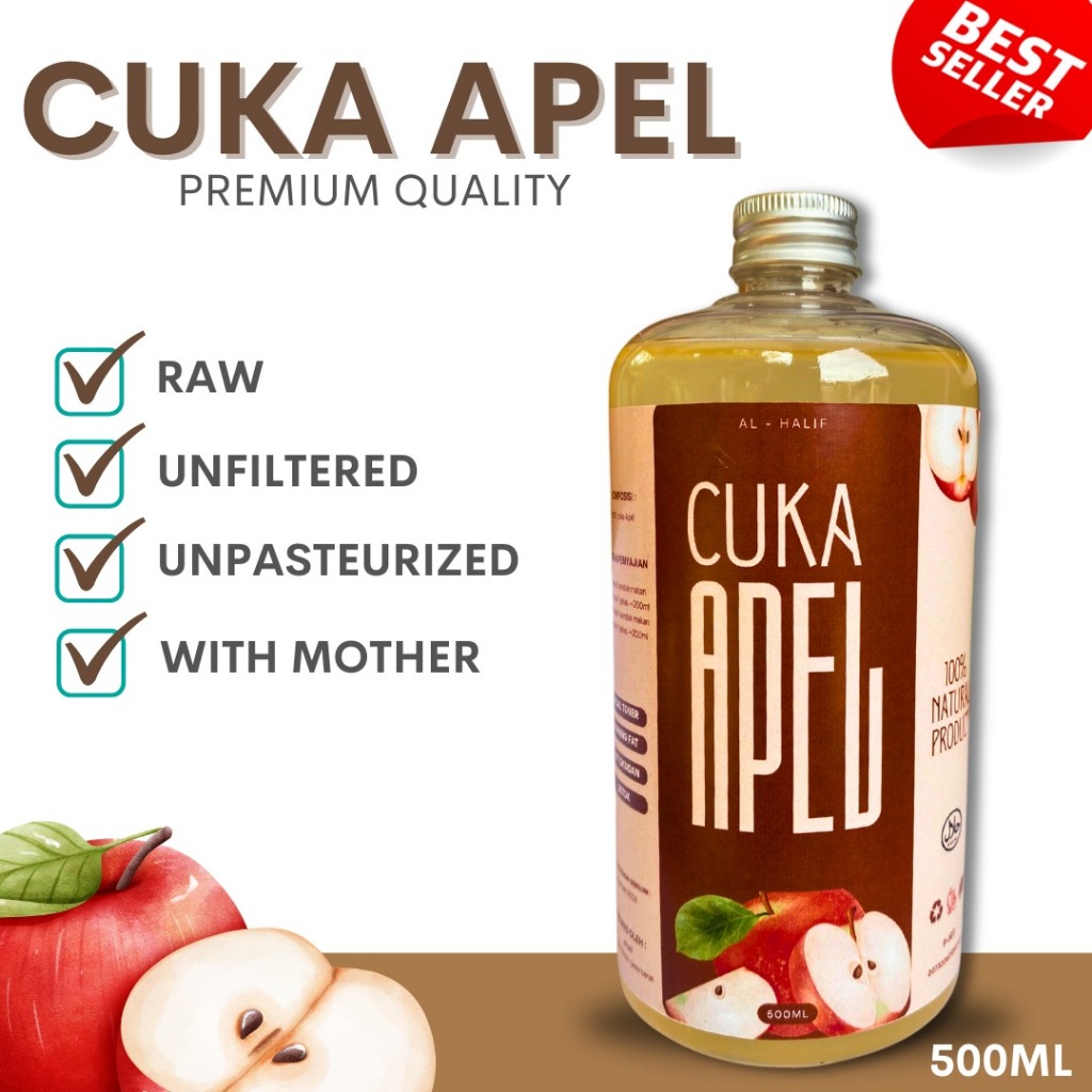 

cuka apel premium 500ml with mother/cuka apel original organik untuk kesehatan Belum ada penil