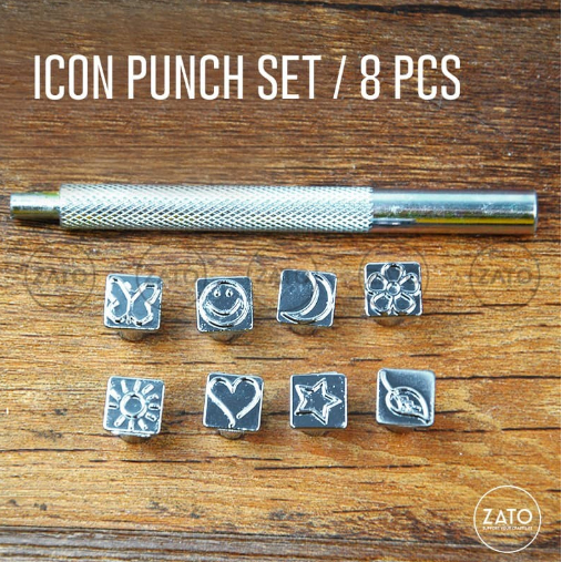 

Icon Punch Set 8 pcs - leather tools - alat kulit