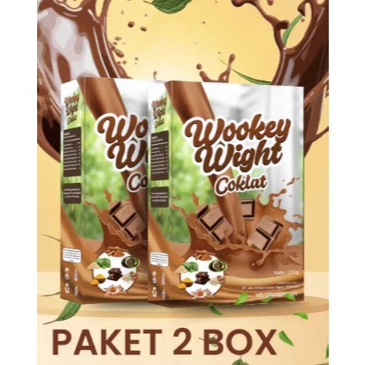 

TERMURAH!!! [ 2 BOX RASA COKLAT ] Wookey Weight - Susu Penambah Berat Badan BPOM Herbal Alami.