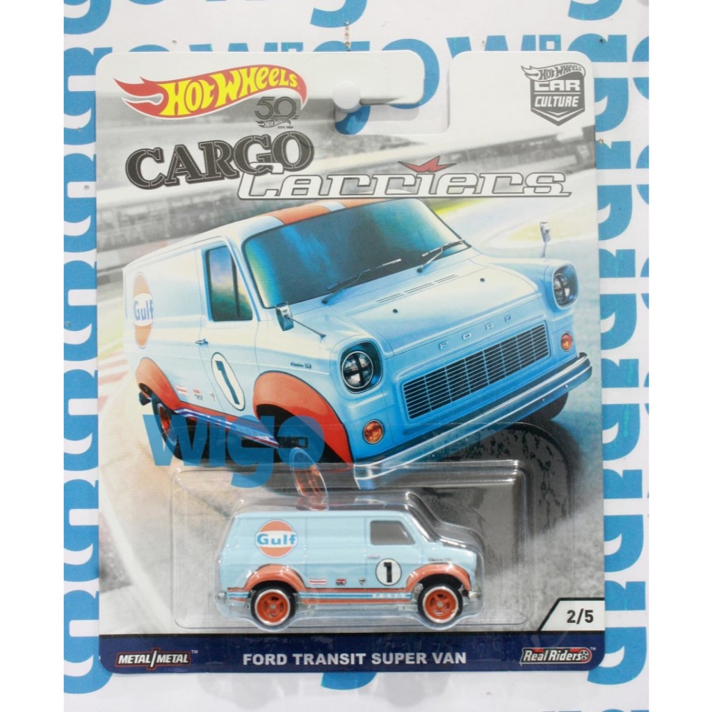 Hot Wheels Ford Transit Super Van Gulf biru Car Culture Cargo Carriers Hotwheels Diecast
