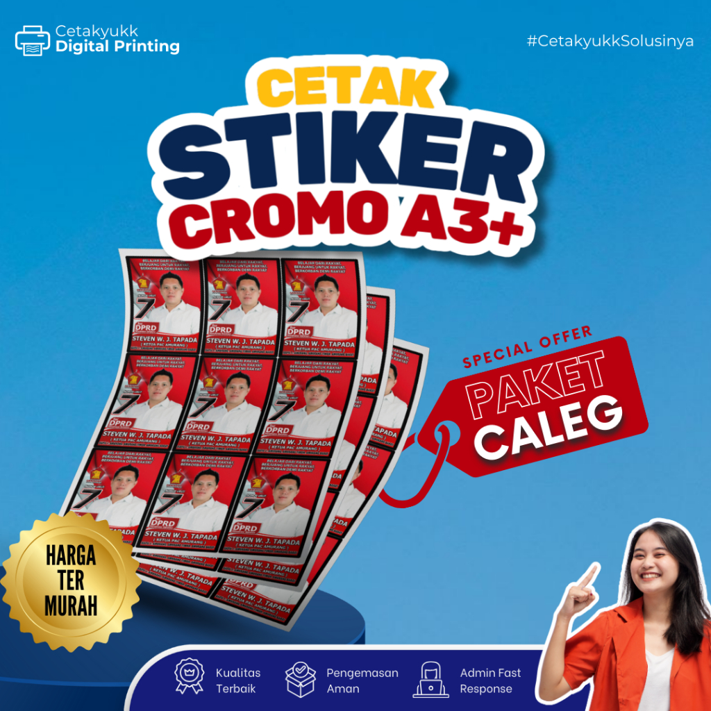 

TERMURAH!! CETAK STIKER CROMO