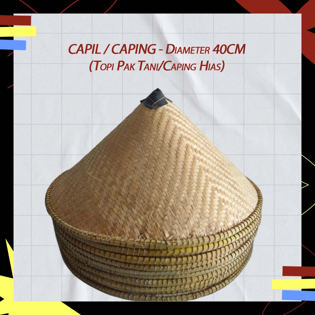 CAPIL PAK TANI / CAPING TOPI PETANI (media lukis)/ CAPIL TANI DIAMETER 40CM / KODE GAMBAR C3