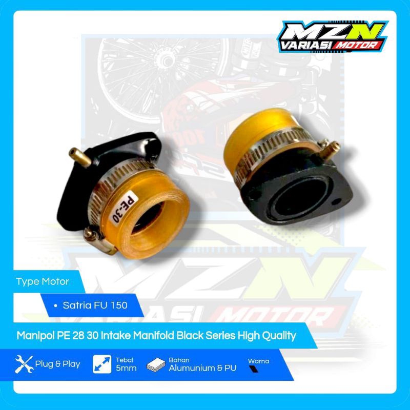 Manipol Satria FU PE 28 30 Intake Manifold Black Series Untuk Motor Suzuki Satria FU 150