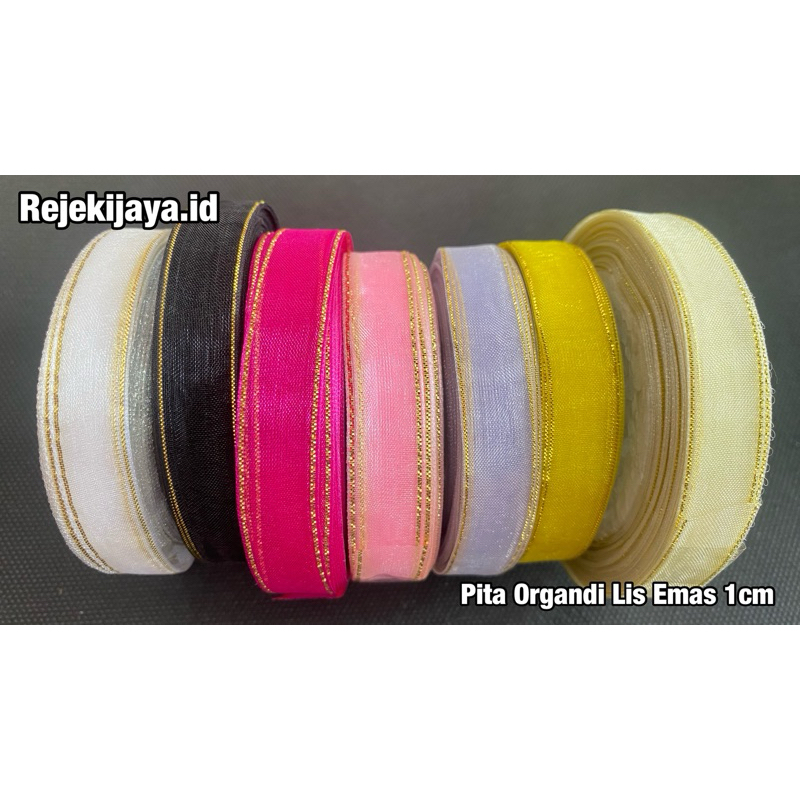 

PITA ORGANZA LIS EMAS LEBAR 1 cm / PITA ORGANDI LIS EMAS LEBAR 1 cm