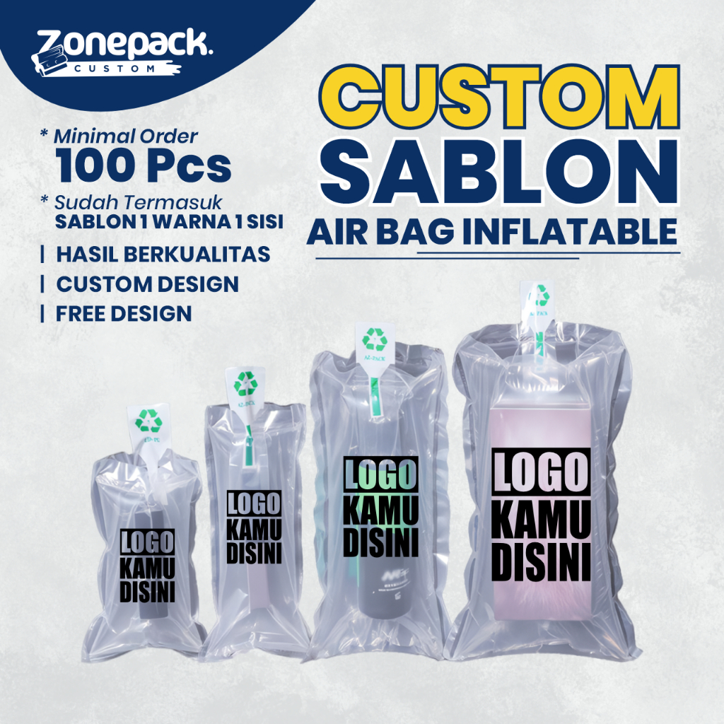 

Sablon Air Bag Inflatable | Kantong Udara Air Bubble Bag | Air Bubble Inflatable Buffer Bag | Plastik Udara Display Isi Angin | Pillow Bubble Wrap Express| Custom / Free Desain