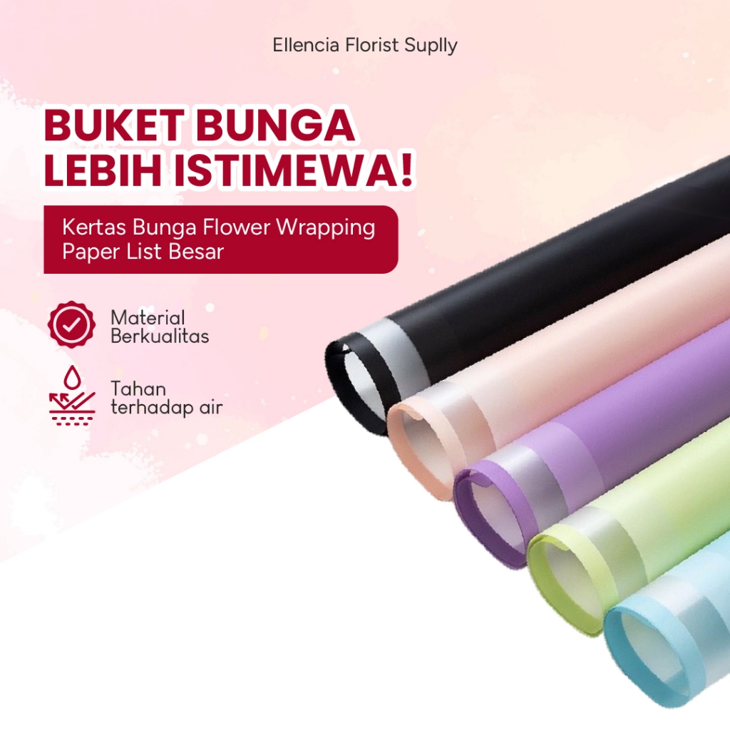 

Kertas Buket Bunga Cellophane List Besar Isi 20 Lembar Bahan Tahan Air Ukuran 58x58 cm untuk Rangkaian Buket