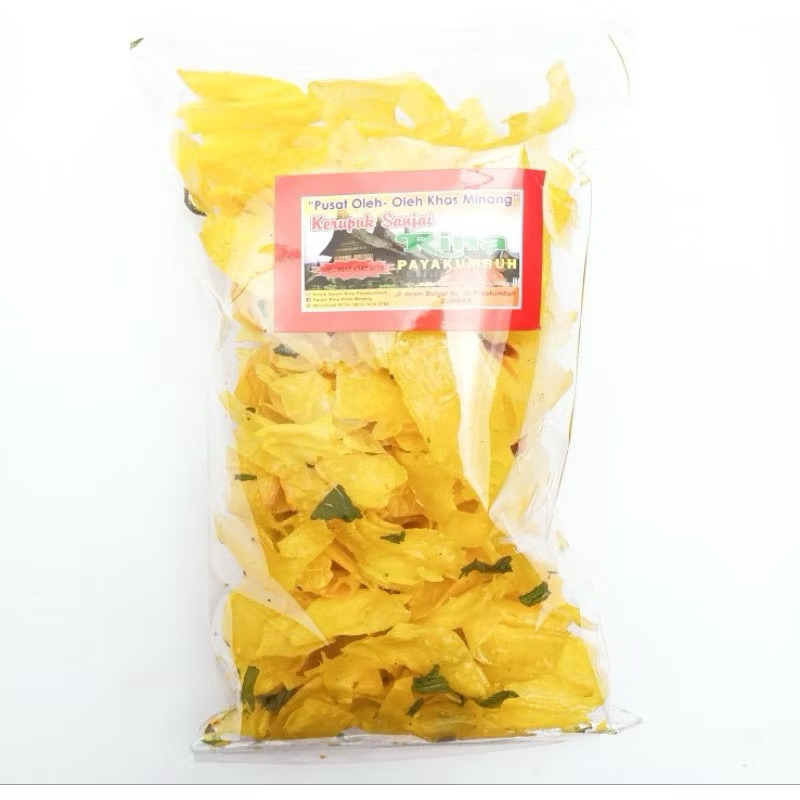 

(Berat 1kg) Keripik Sanjai Kuning Keriting Bumbu Kuning Nan Gurih dan Renyah Berat 1kg