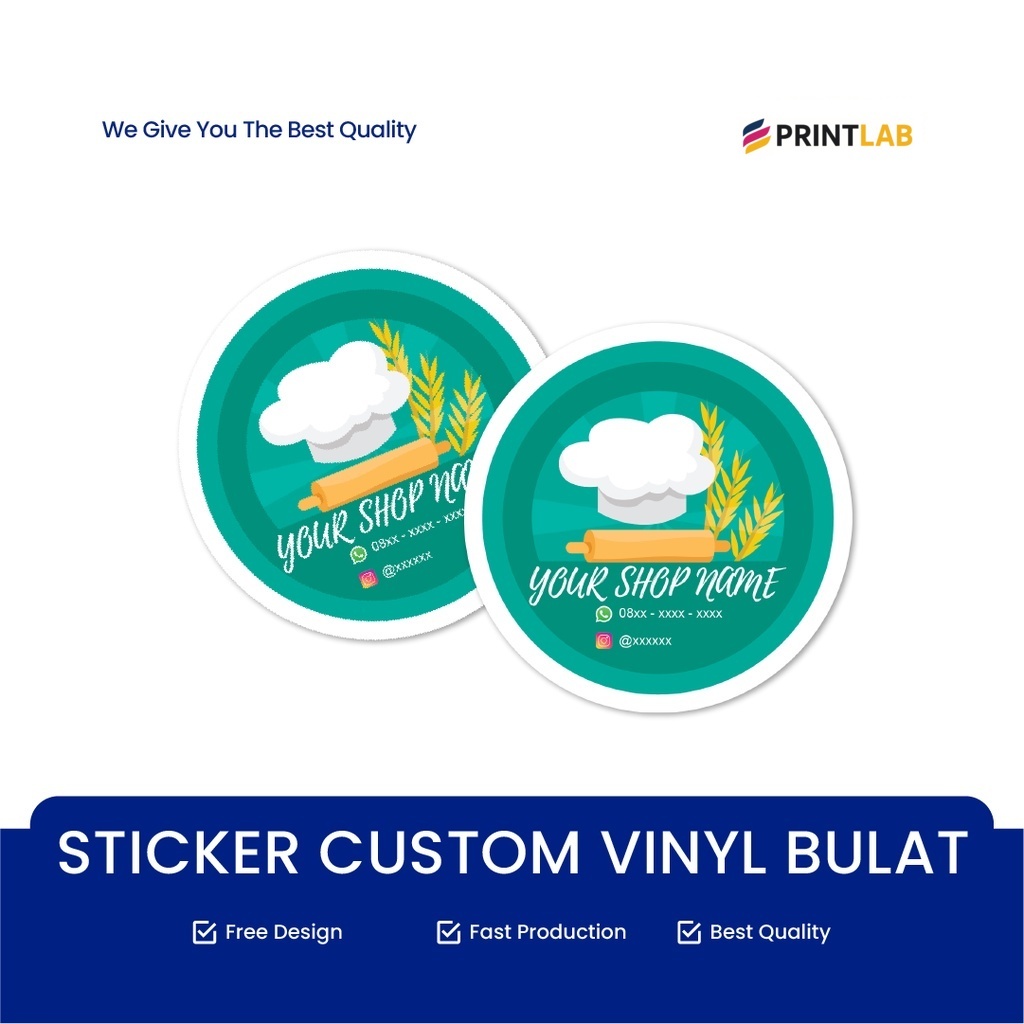 JasaPrintLab CETAK STIKER LABEL BULAT *ANTI AIR* STICKER MAKANAN KEMASAN PRODUK BOTOL MINUMAN CUSTOM