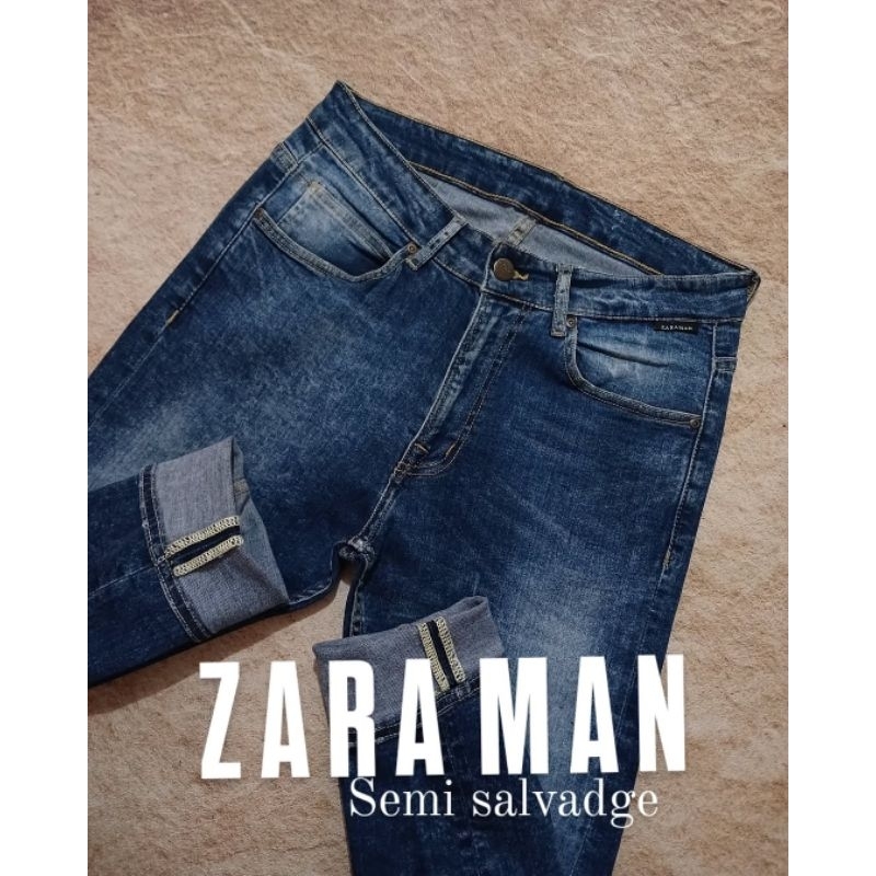 jeans ZARA MAN bahn denim lembut ngaret model skiny bekas second preloved
