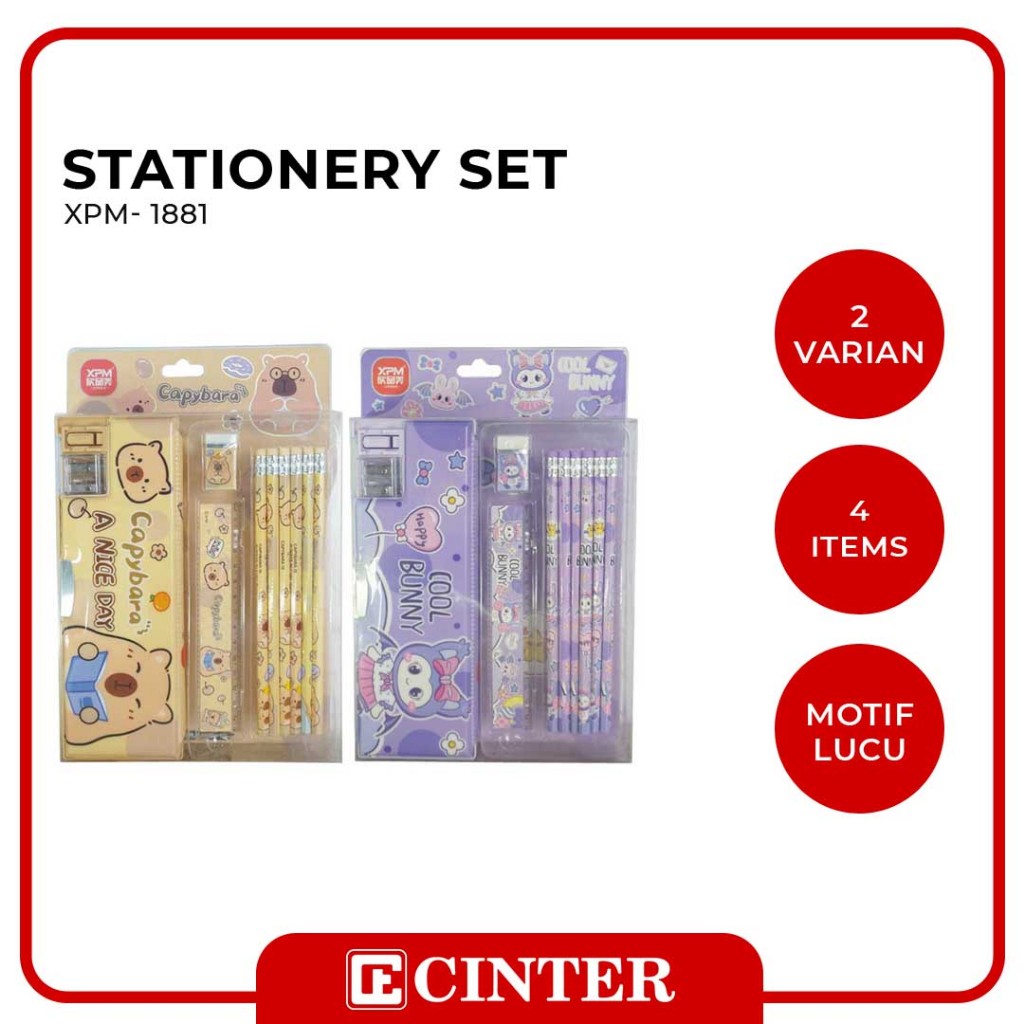 

FANCY - KOTAK PENSIL SATU SET ALAT TULIS / PENCIL CASE MAGNET XPM-1881- X PERUNCING 2 HOLE + STATIONERY SET