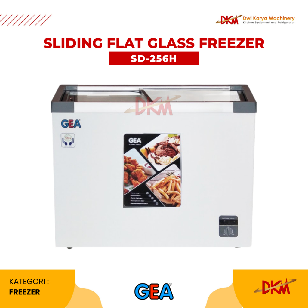 GEA Sliding Flat Glass Freezer SD-256H / Sliding Freezer 300 Liter