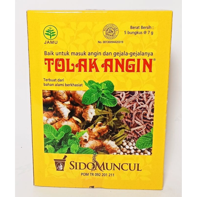 

TOLAK ANGIN ( JAMU ) SIDO MUNCUL KEMASAN DOS ISI 5 BUNGKUS
