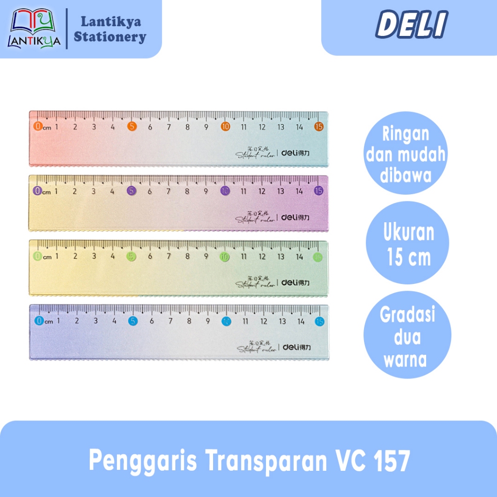 

DELI Penggaris Transparan Plastik VC 157