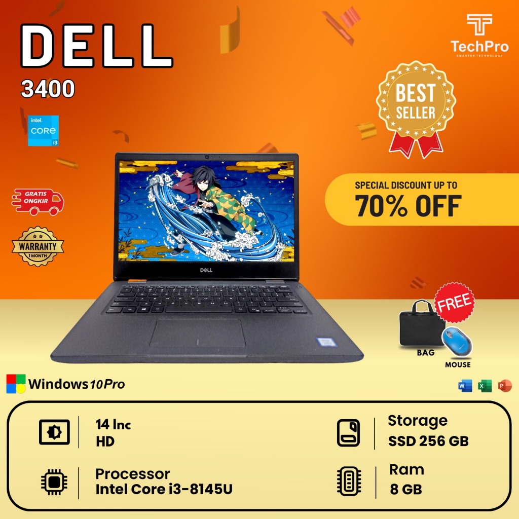 Laptop Dell 3560 Intel Core I3 Gen 5 Ram Bonus Mouse Tas