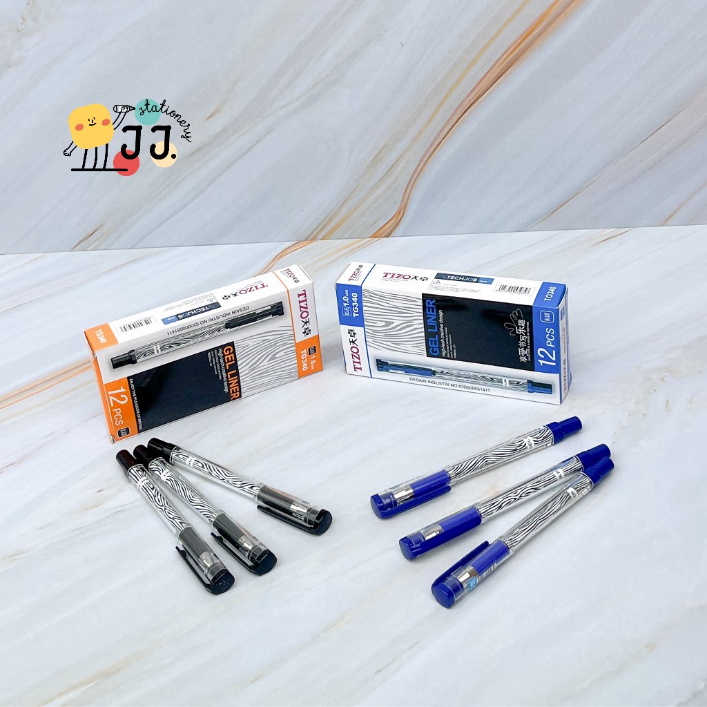 

[1 Pak isi 12 Pcs] Gel Pen Tizo TG 340 1.0mm Pulpen Gel Liner Tizo TG 340 / Pulpen Tebal 1.0mm