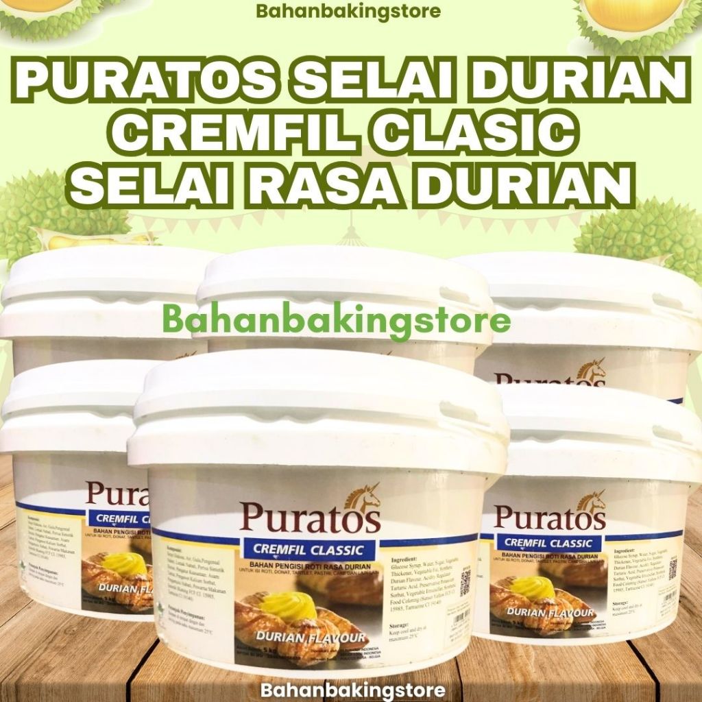 

PURATOS SELAI DURIAN CREMFIL CLASIC KEMASAN REPACK 250 GRAM | FILLING TOPPING UNTUK ISIAN DONAT DAN ROTI | PURATOS VLA 250GRAM
