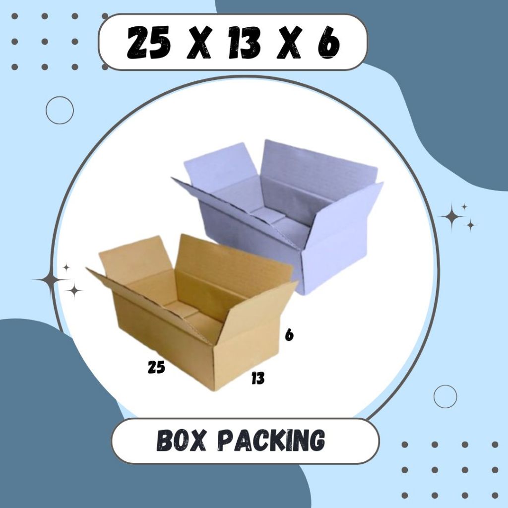 

Kardus 25x13x6 A1 Box Dus Packing Kotak Kemasan Karton Souvenir Sparepart