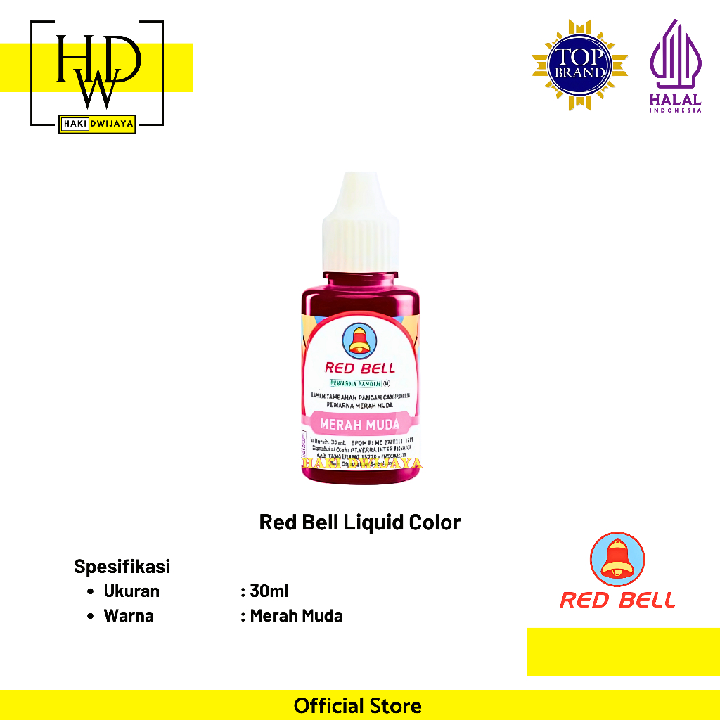 

[30ml] Red Bell Liquid Color Merah Muda