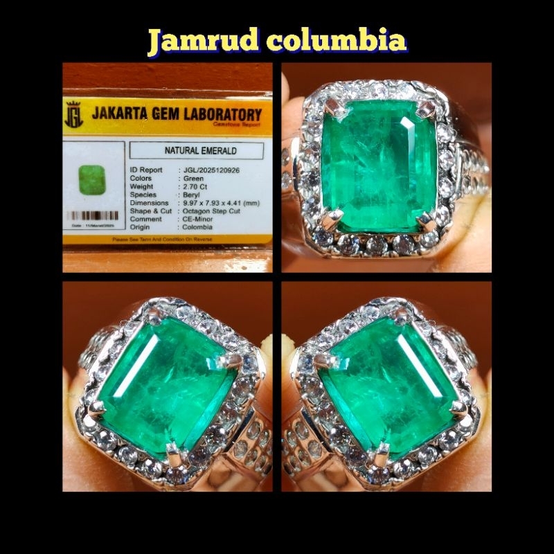 NATURAL BATU PERMATA JAMRUD COLOMBIA IJO BOTOL