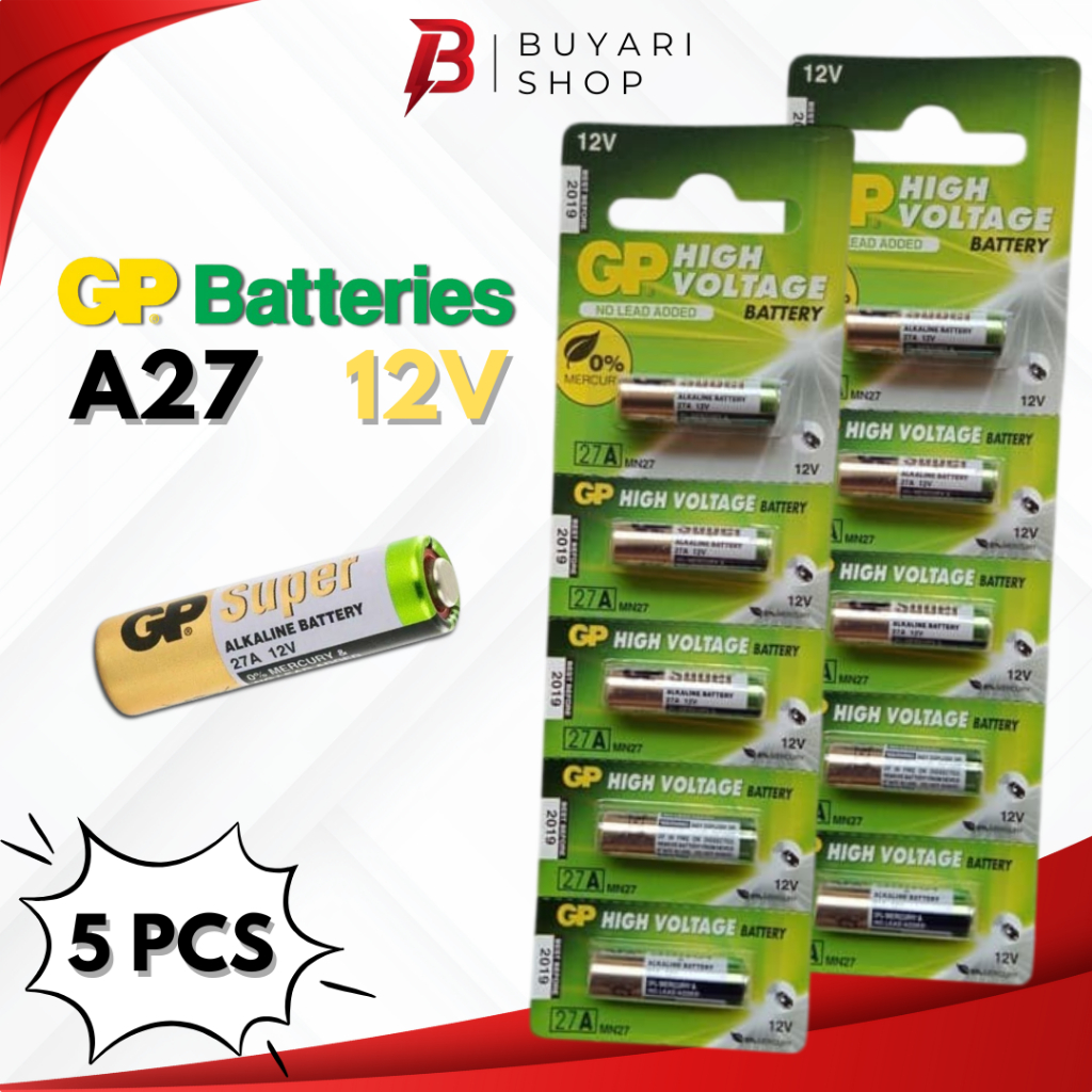 PAKET HEMAT PERLEMBAR BATERAI 27A SUPER Alkaline BATRE Remote Mobil GP A27 Battery 12V Original